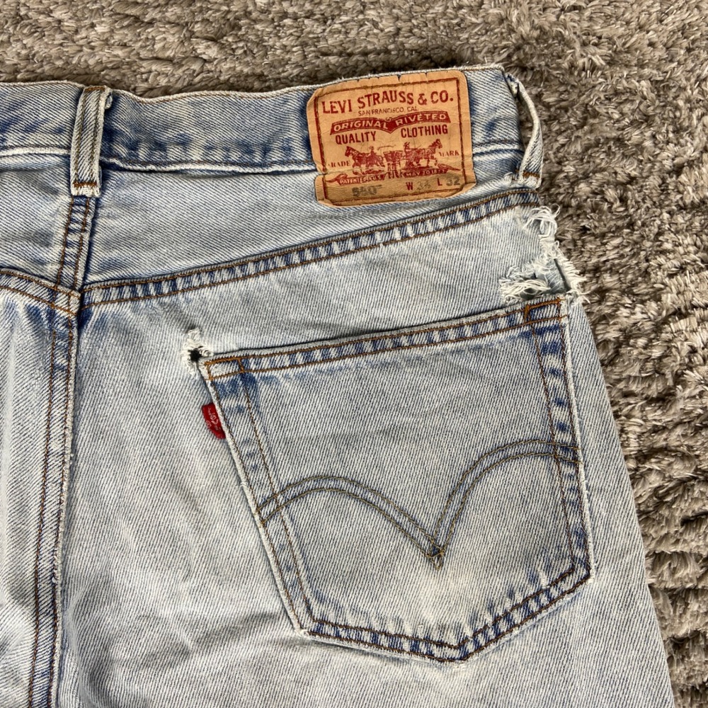 Vintage Levi's 550 Relaxed Fit Jeans‎ Mens 34x32 Blue Denim Distressed Baggy Y2k